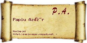 Papiu Azár névjegykártya